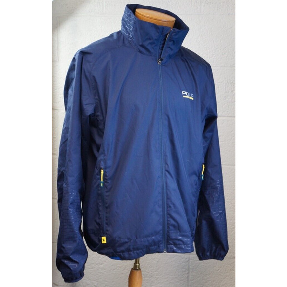 Ralph Lauren Polo Sport Nylon Full Zip Windbreaker Men XL Jacket Blue